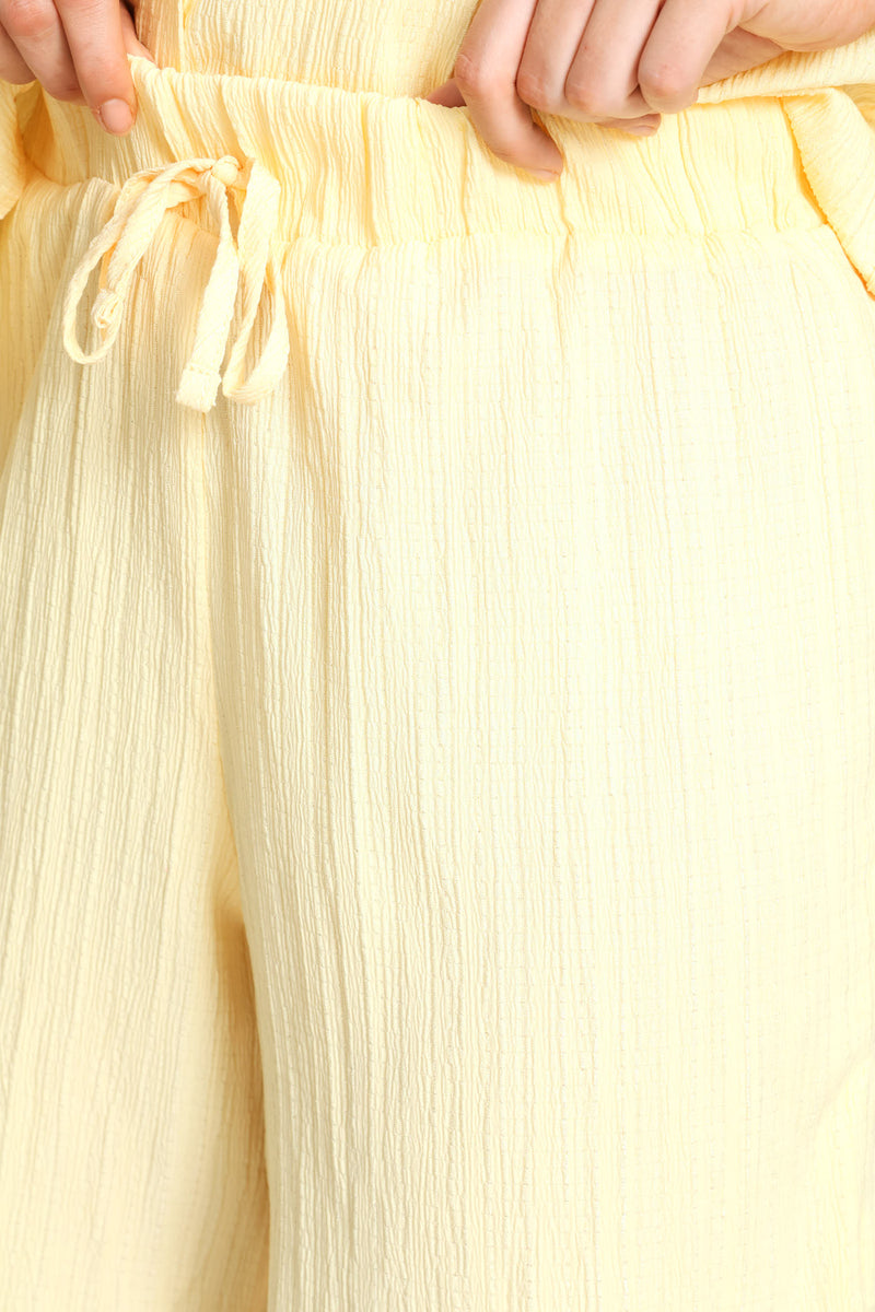 Elasticated Mid Thigh Short - Light Yellow