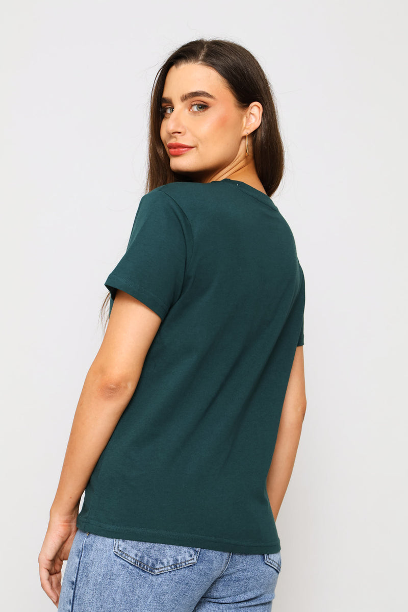 Beautiful Rose Tee - Dark Teal