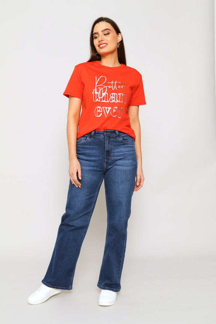 Better Than Ever Foil Tee - Dark Orange