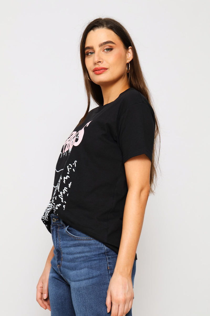 Eiffel Tower Sketch Tee - Black