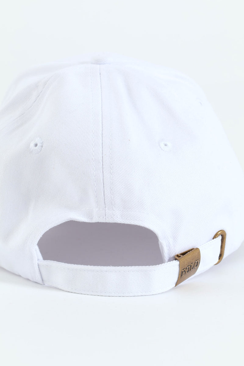 Classic 6 Panel Peak Cap - White