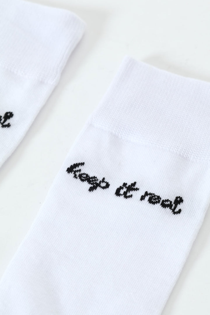 Keep It Real Happy Socks - White/Black