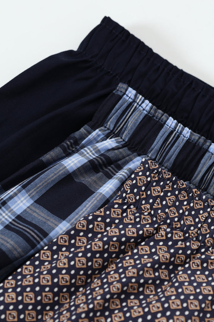 3 Pack Design Boxers - Navy