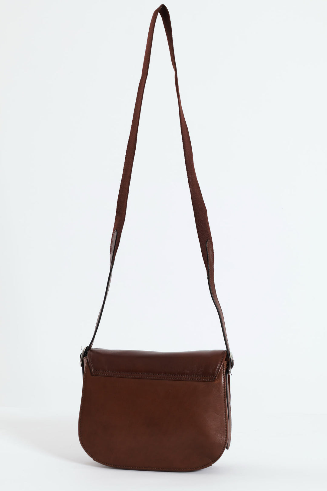 Colorado Leather Flap Over Bag - Brown