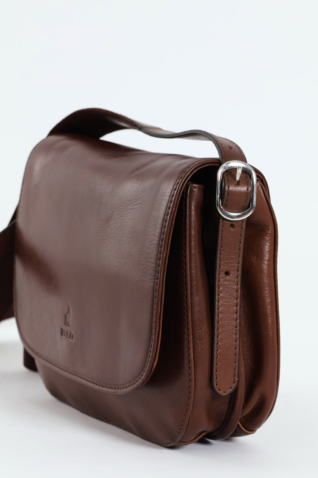 Colorado Leather Flap Over Bag - Brown