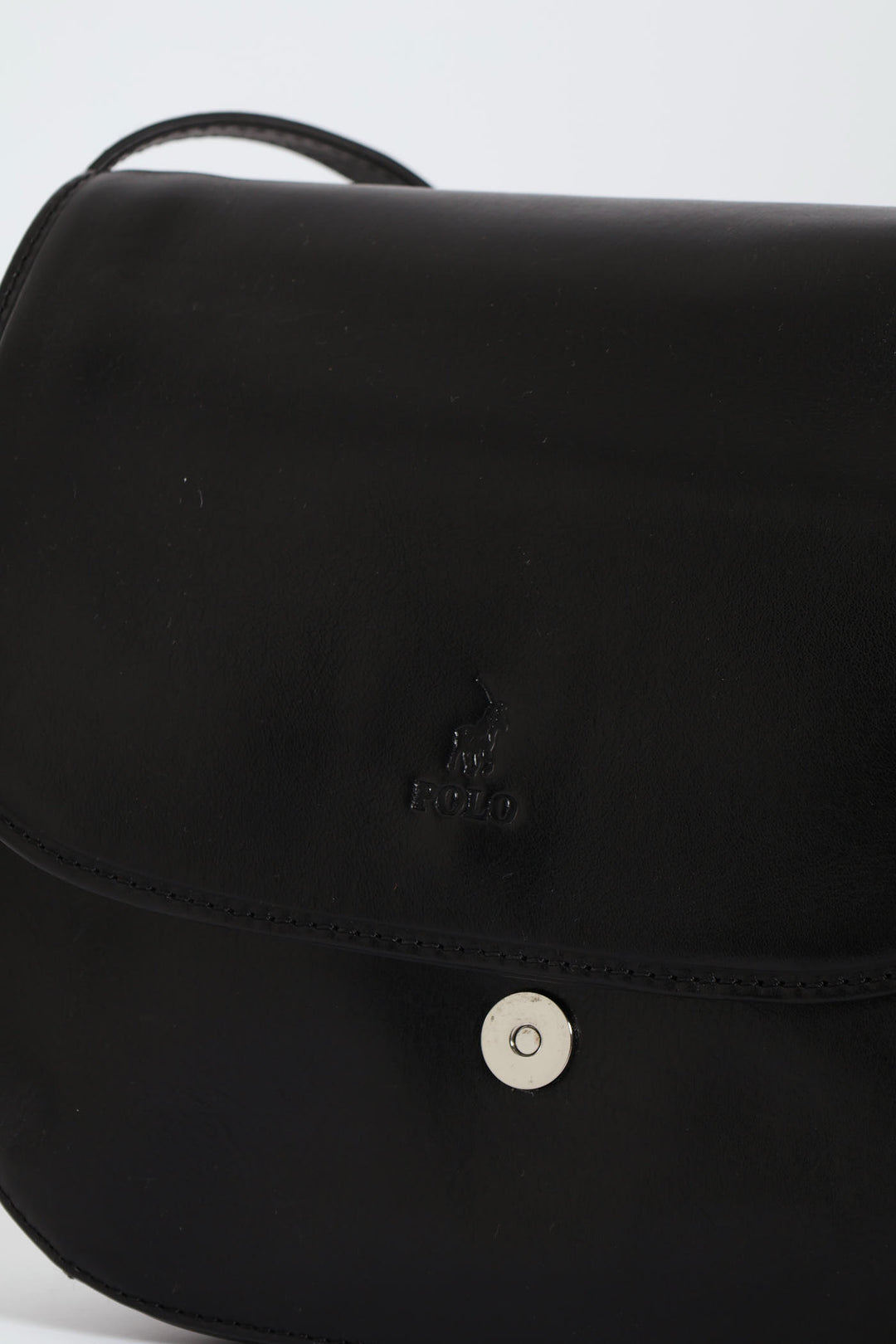 Colorado Leather Flap Over Bag - Black