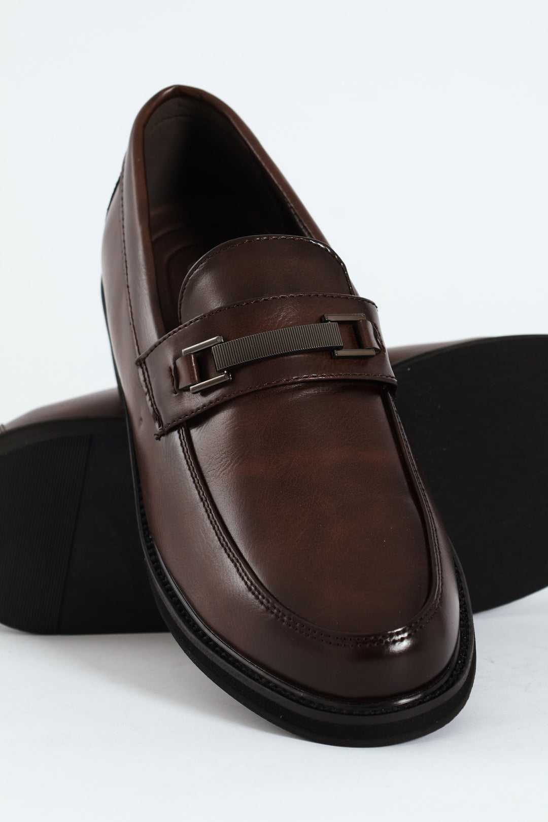 Trim Detail Formal Slip On Shoe - Chocolate