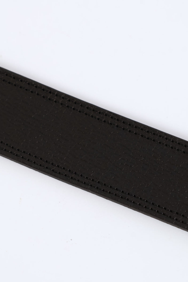 Leather Roller Tonal Stitched Belt - Black