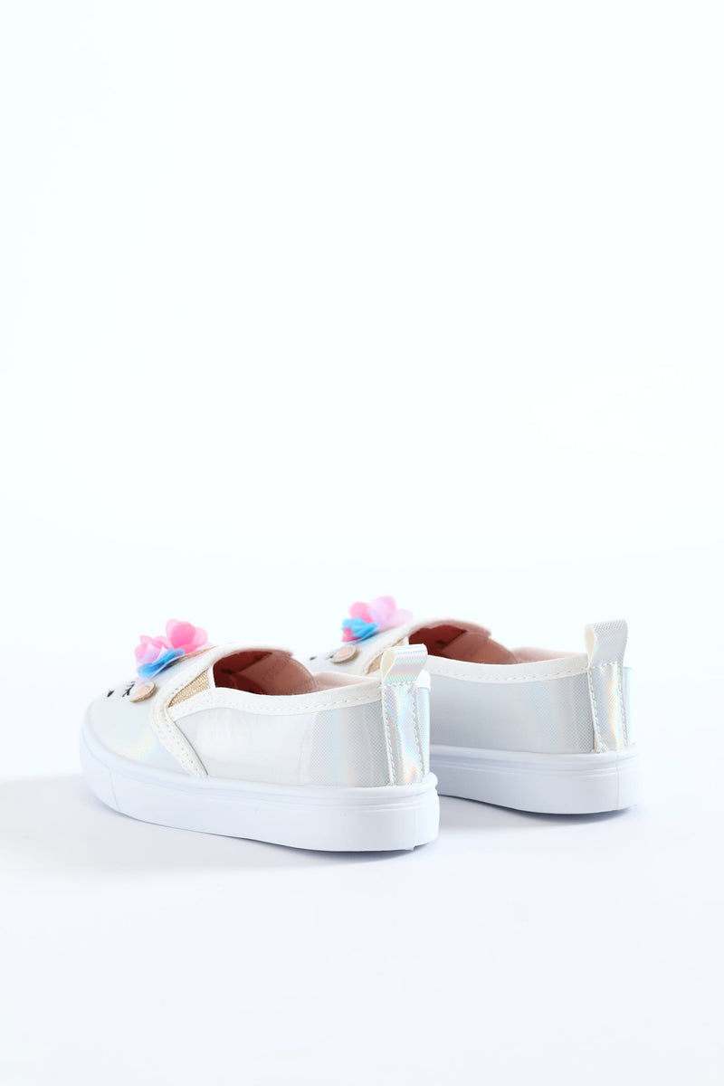 Pre-Girls Unicorn Slip On Sneaker - White