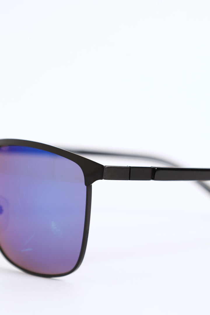 Epoxy Metal Wrap Sunglasses - Black