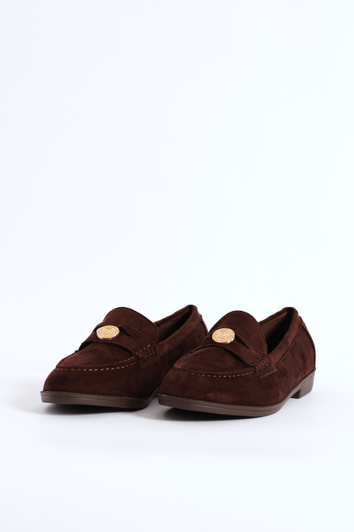 Microfibre Moccasin Loafer - Chocolate