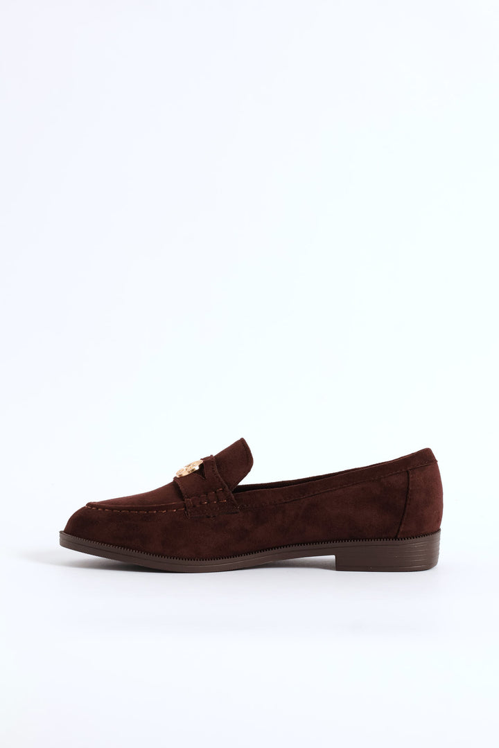 Microfibre Moccasin Loafer - Chocolate