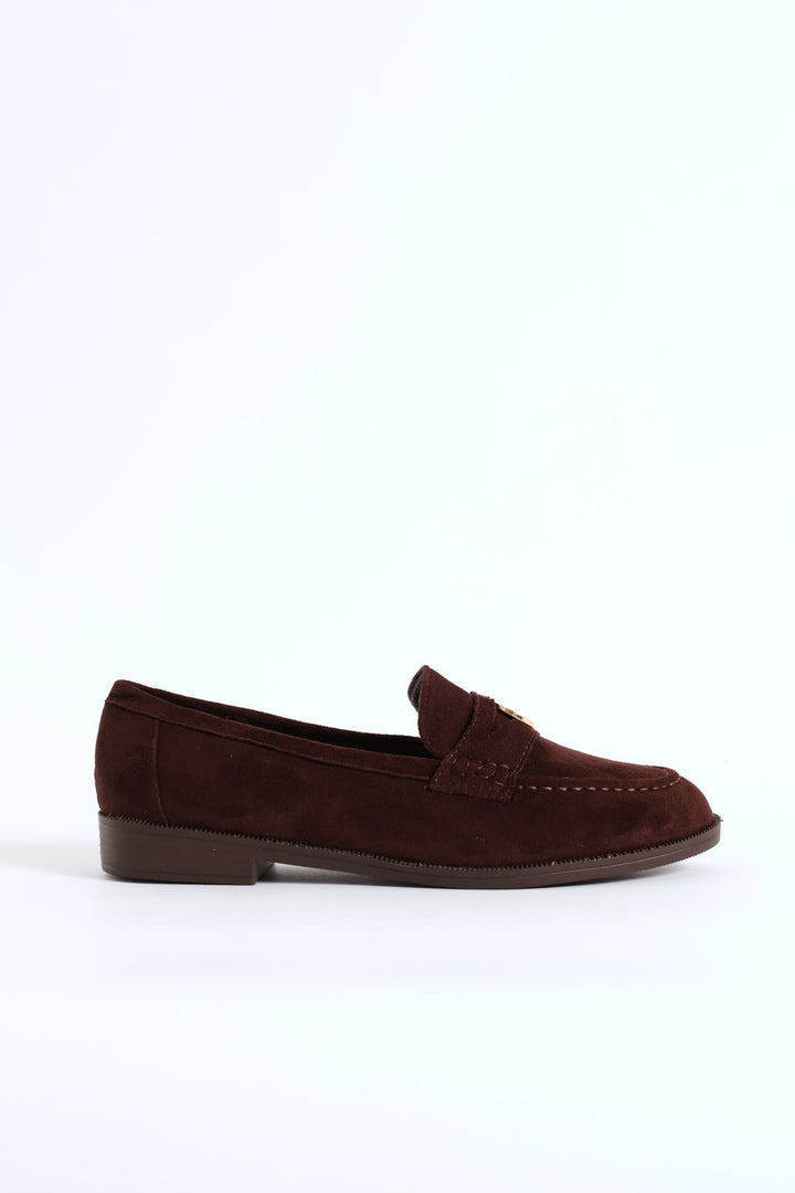 Microfibre Moccasin Loafer - Chocolate