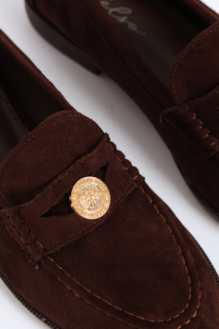Microfibre Moccasin Loafer - Chocolate