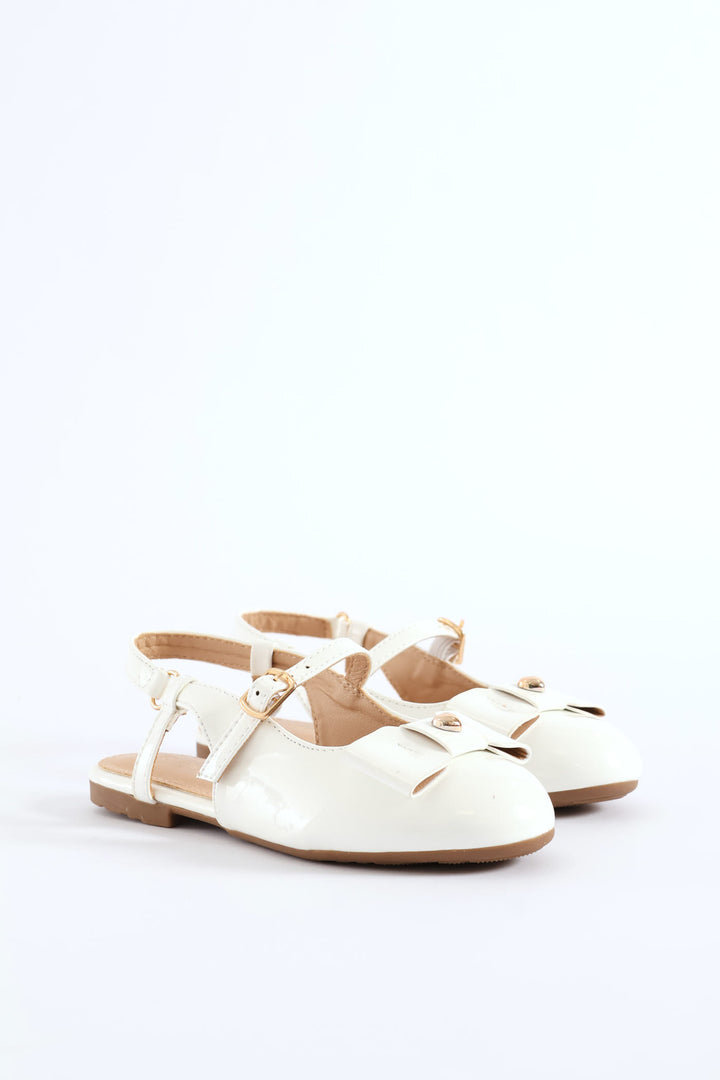 Girls Occasion Heeled Pump - White