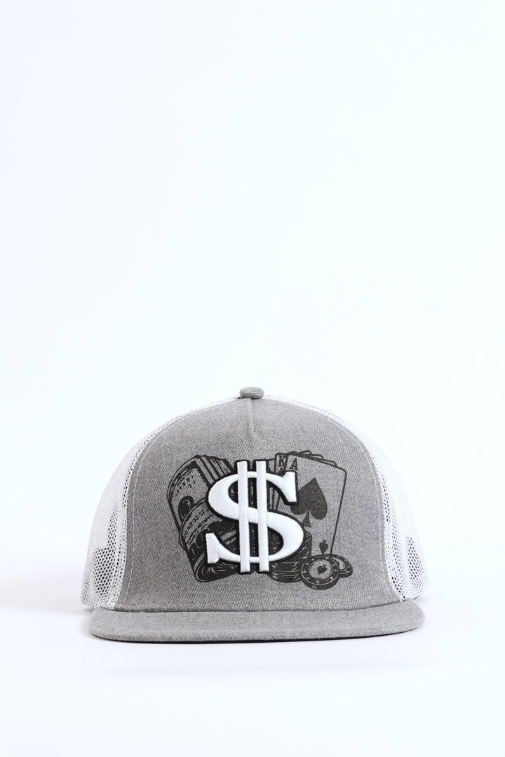 Dollar Sign Cap - Grey Melange