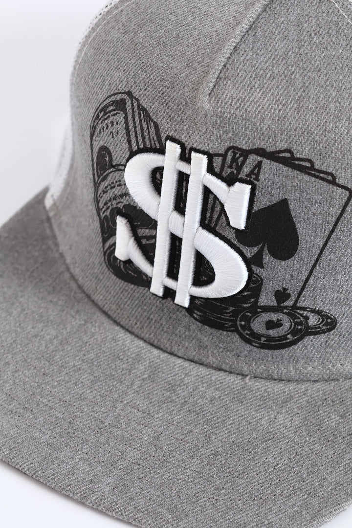 Dollar Sign Cap - Grey Melange