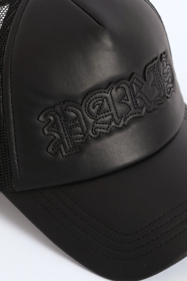 Pu Trucker Cap - Black