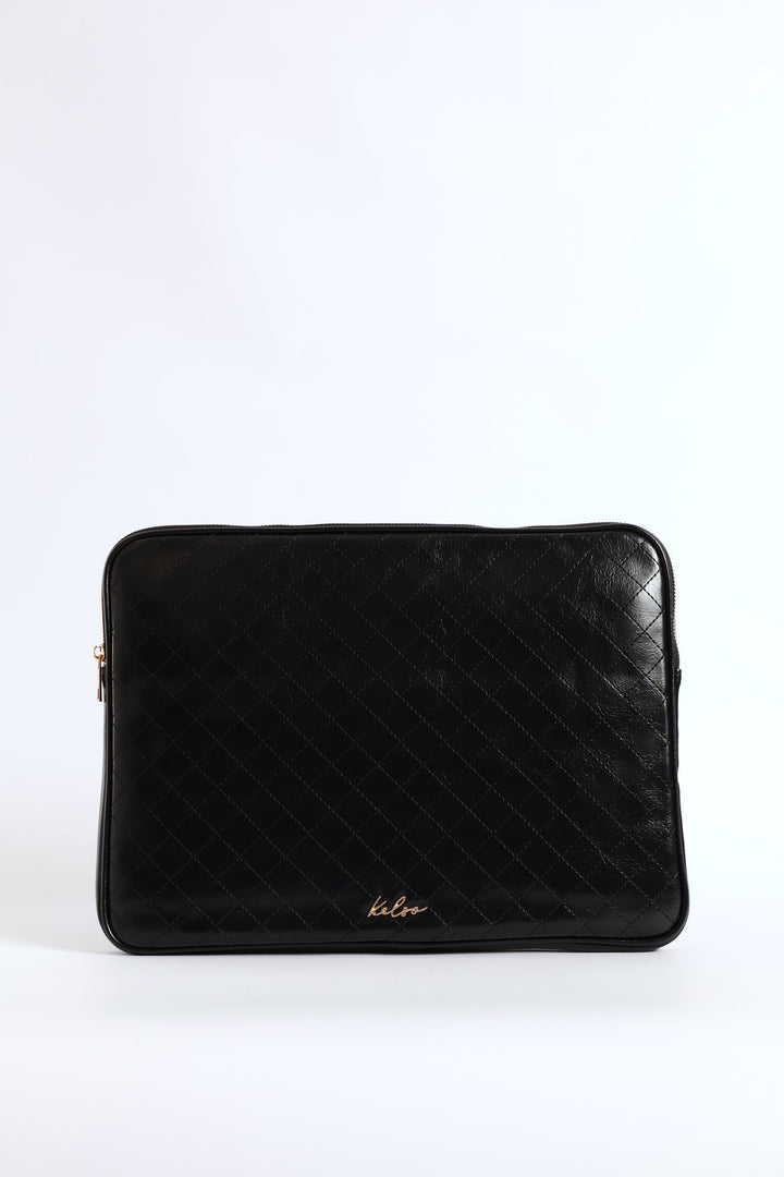 15' Topstitch Laptop Sleeve - Black