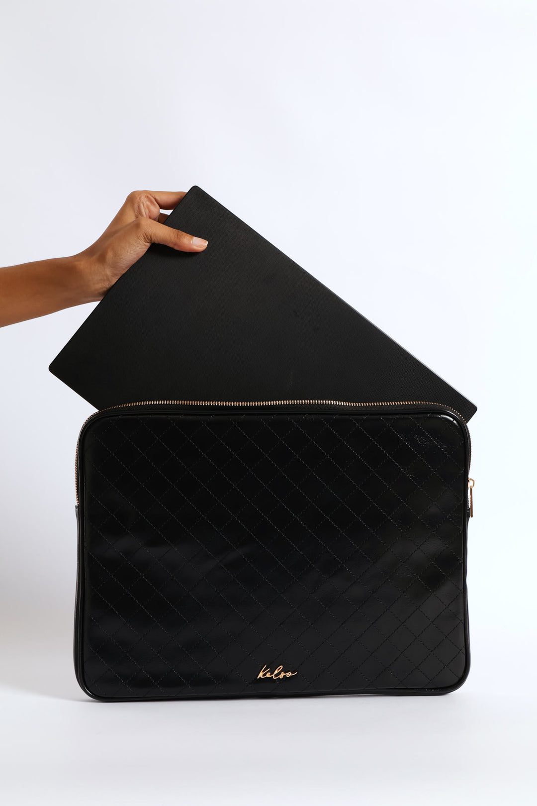 15' Topstitch Laptop Sleeve - Black