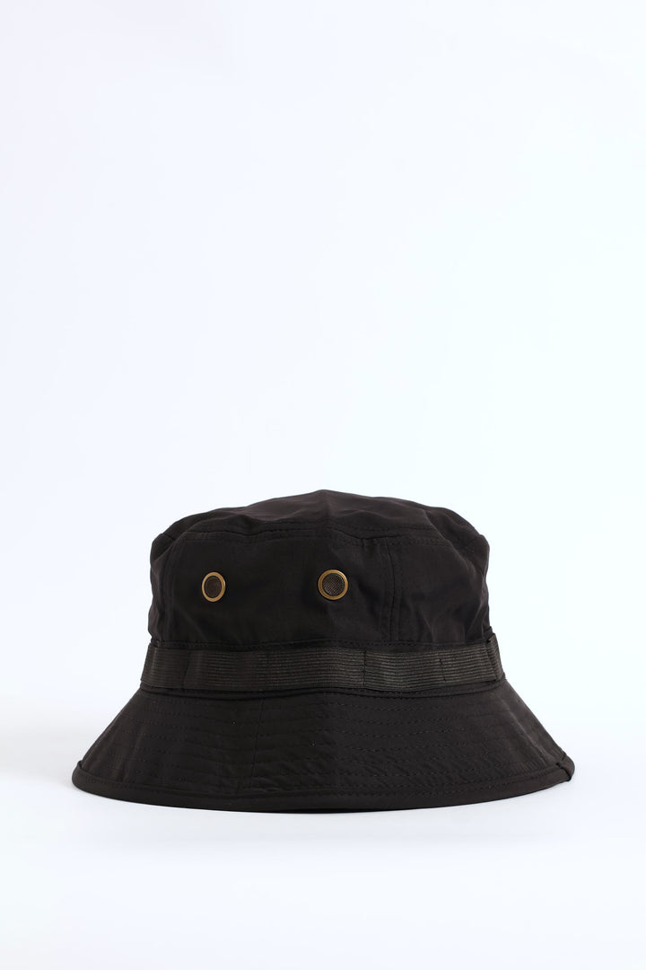 Draw String Bucket Hat - Black