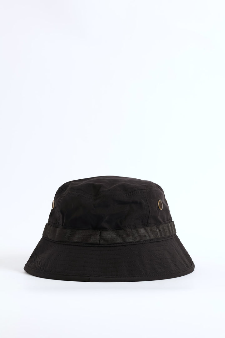 Draw String Bucket Hat - Black