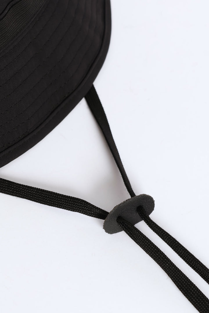 Draw String Bucket Hat - Black