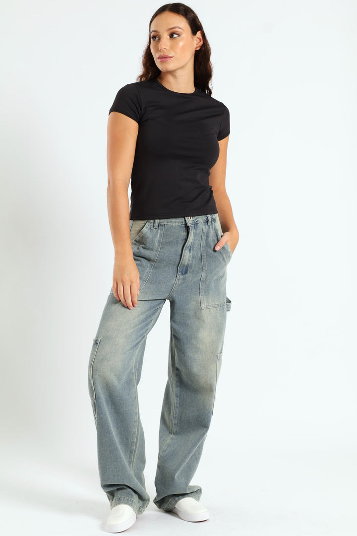Skin Tight Basic Tee - Black