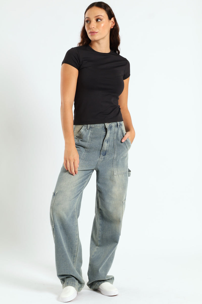 Skin Tight Basic Tee - Black