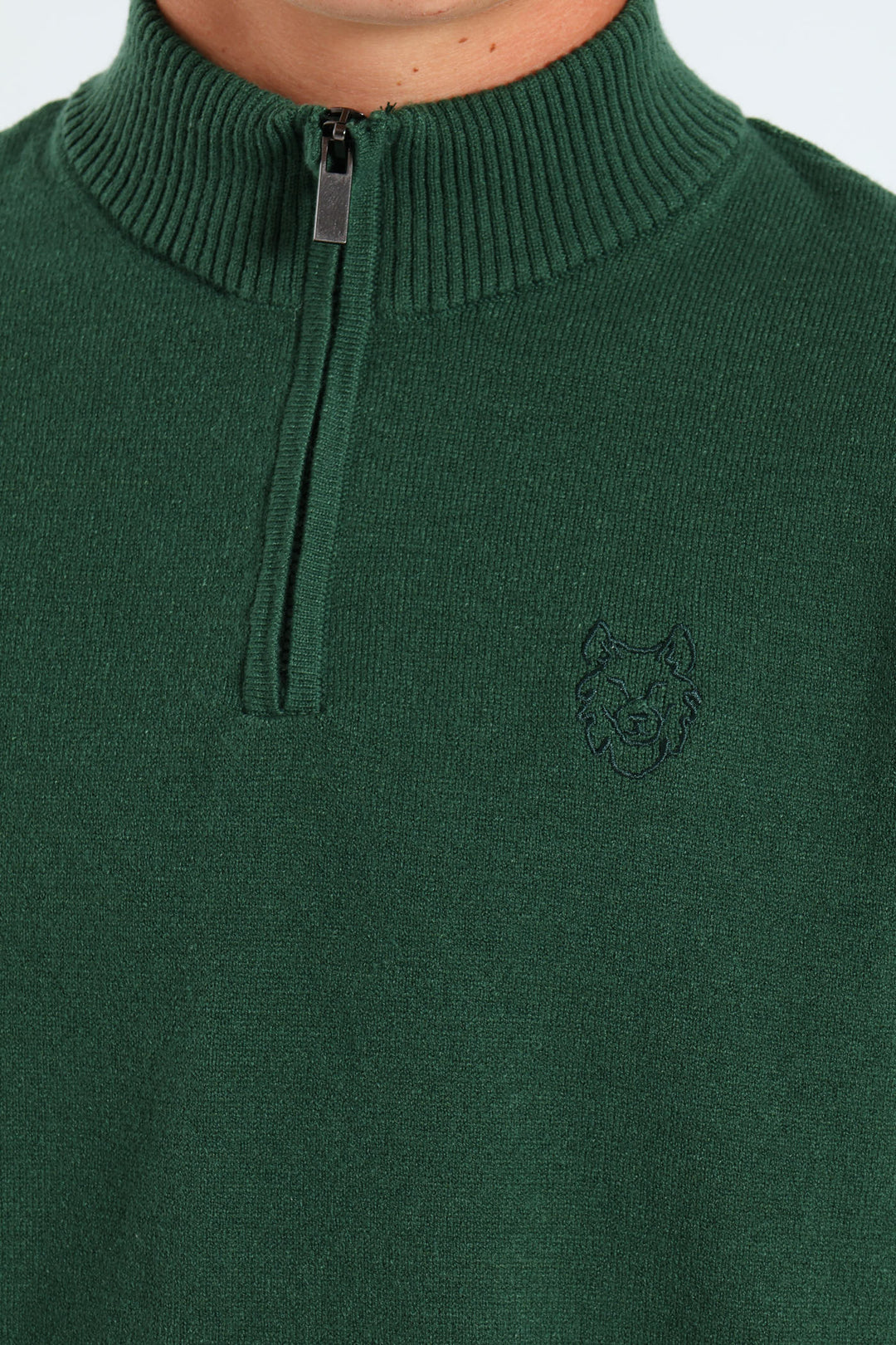 Boys Quarter Zip Lightweight Pullover - Green