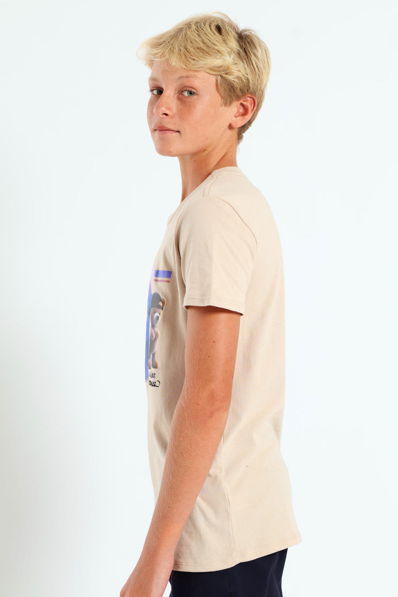 Boys Teddy Breakdance Tee - Stone