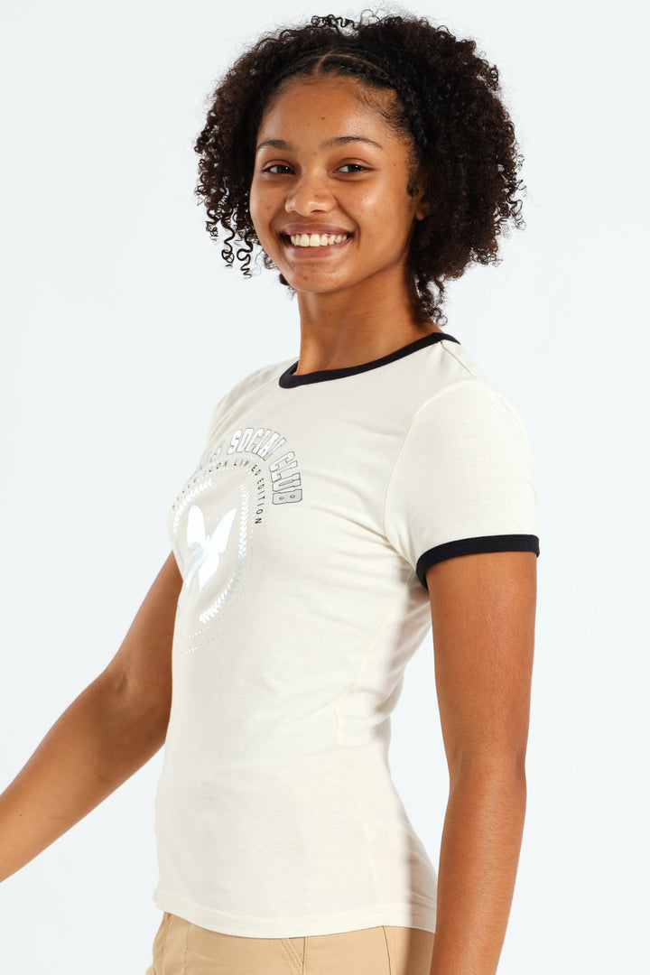 Girls Club Tee - Cream