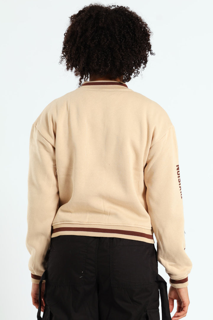 Girls Baseball Jacket - Stone