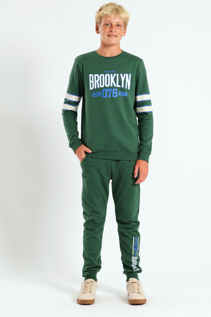 Boys College Jogger - Green