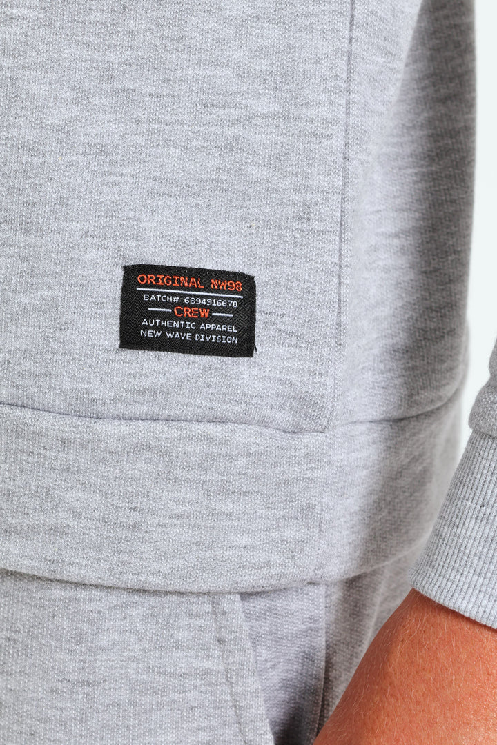 Boys Fleece Crew Top - Grey Melange