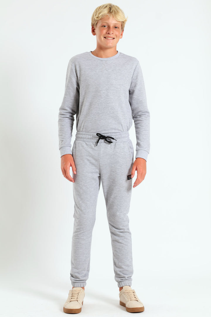 Boys Fleece Jogger - Grey Melange