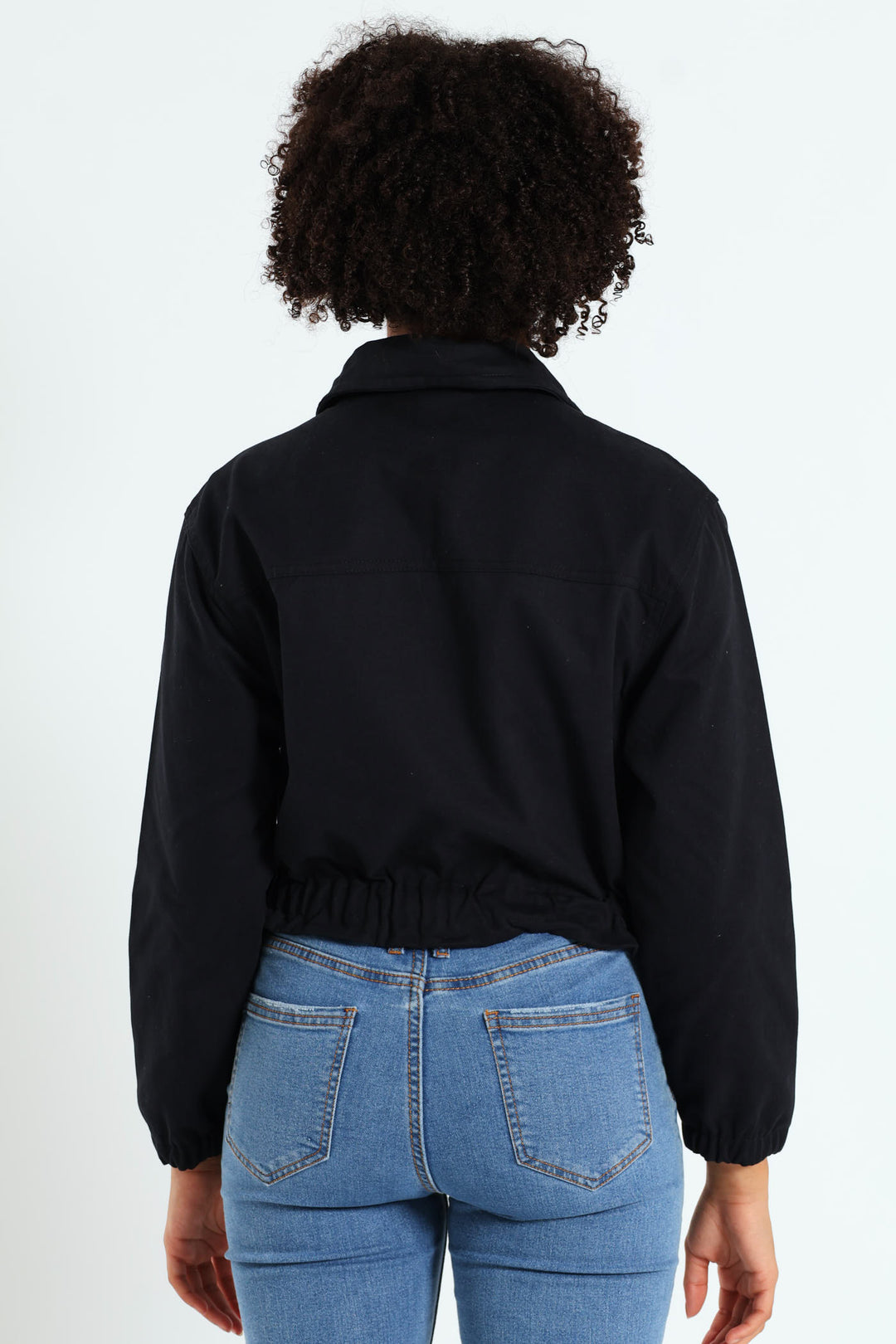 Girls Twill Cargo Jacket - Black