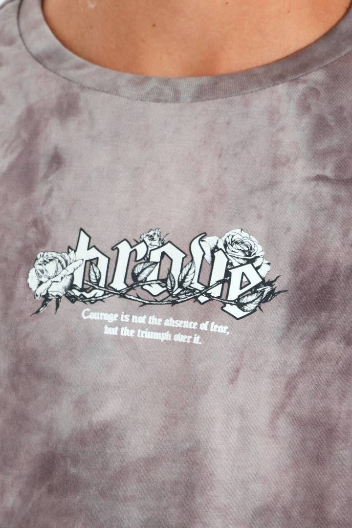 Boys Spectre Dye Brave Front & Back Tee - Grey
