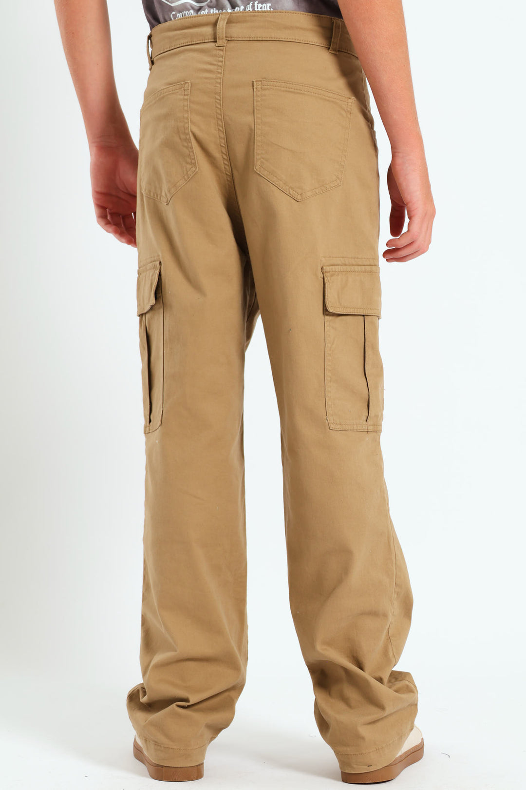 Boys Baggy Cargo Pants - Stone