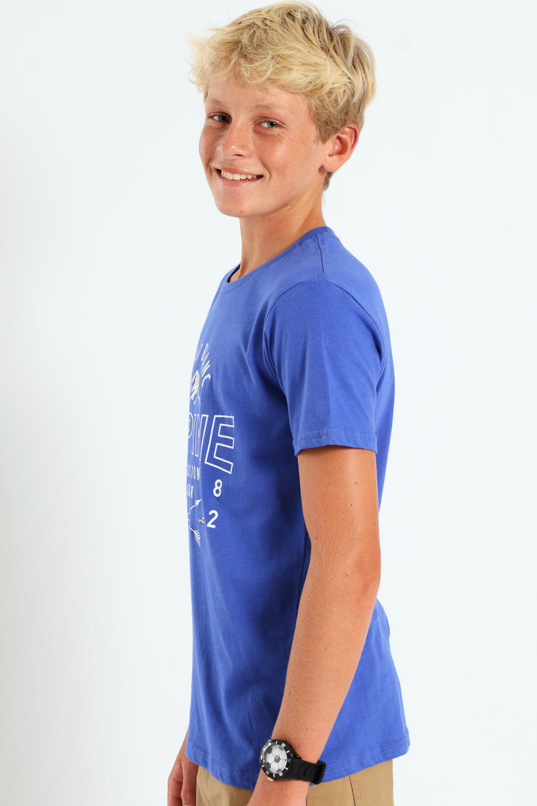 Boys Alpine Print Tee - Blue