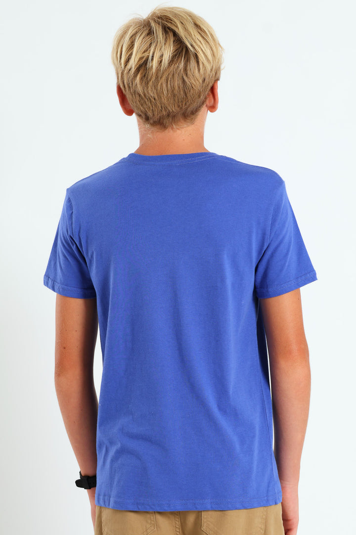Boys Alpine Print Tee - Blue
