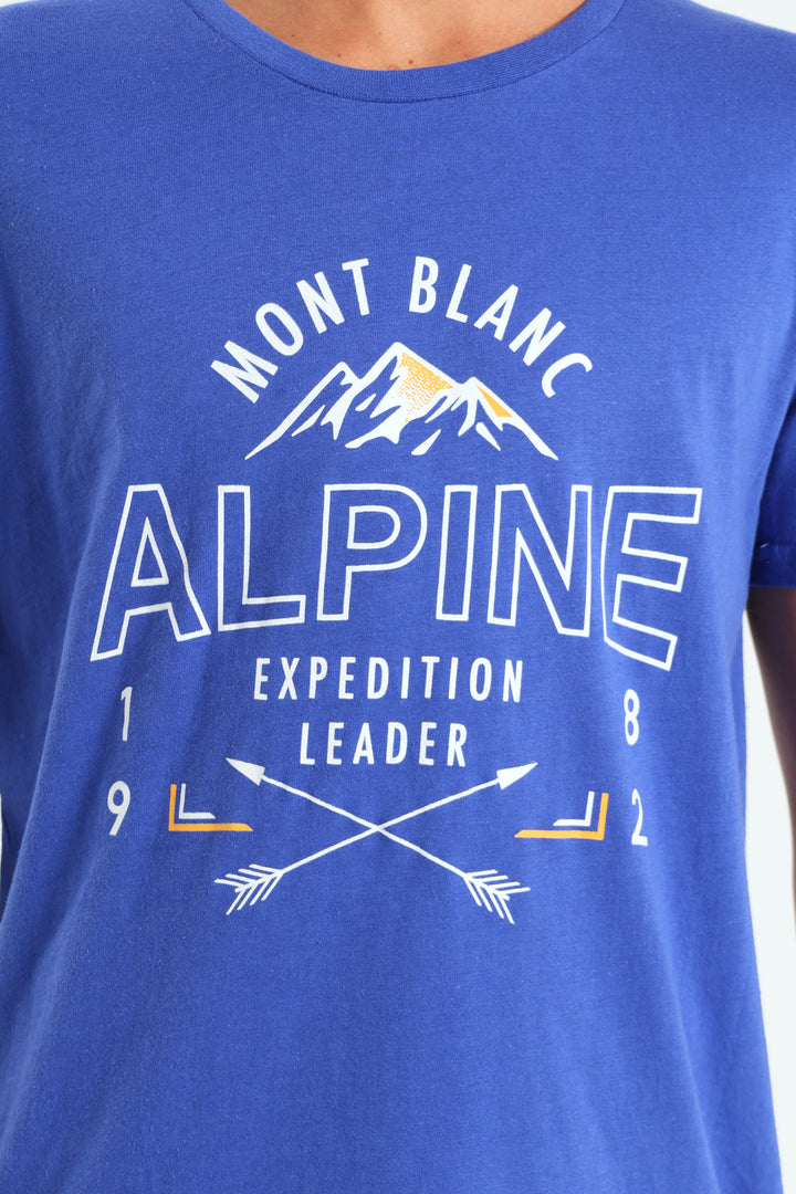 Boys Alpine Print Tee - Blue