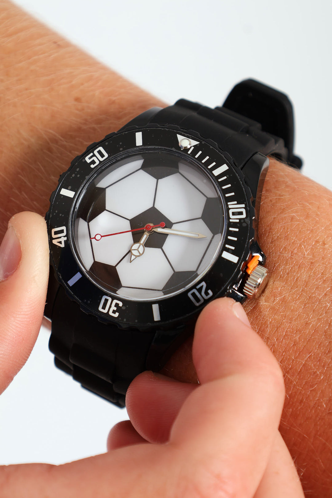 Pre-Boys Soccer Silicone Analogue Watch - Black