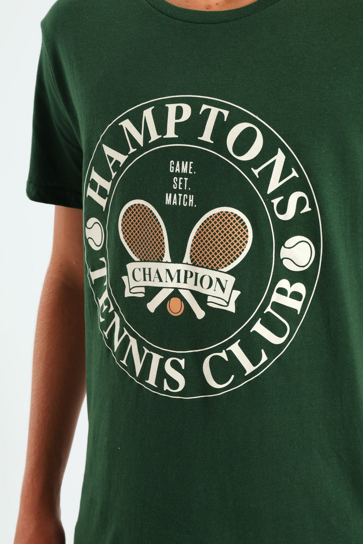 Boys Tennis Print Tee - Green