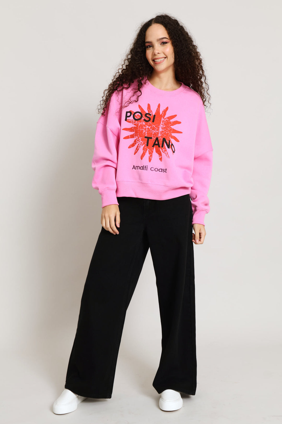 Positano Crew Fleece Pullover - Pink