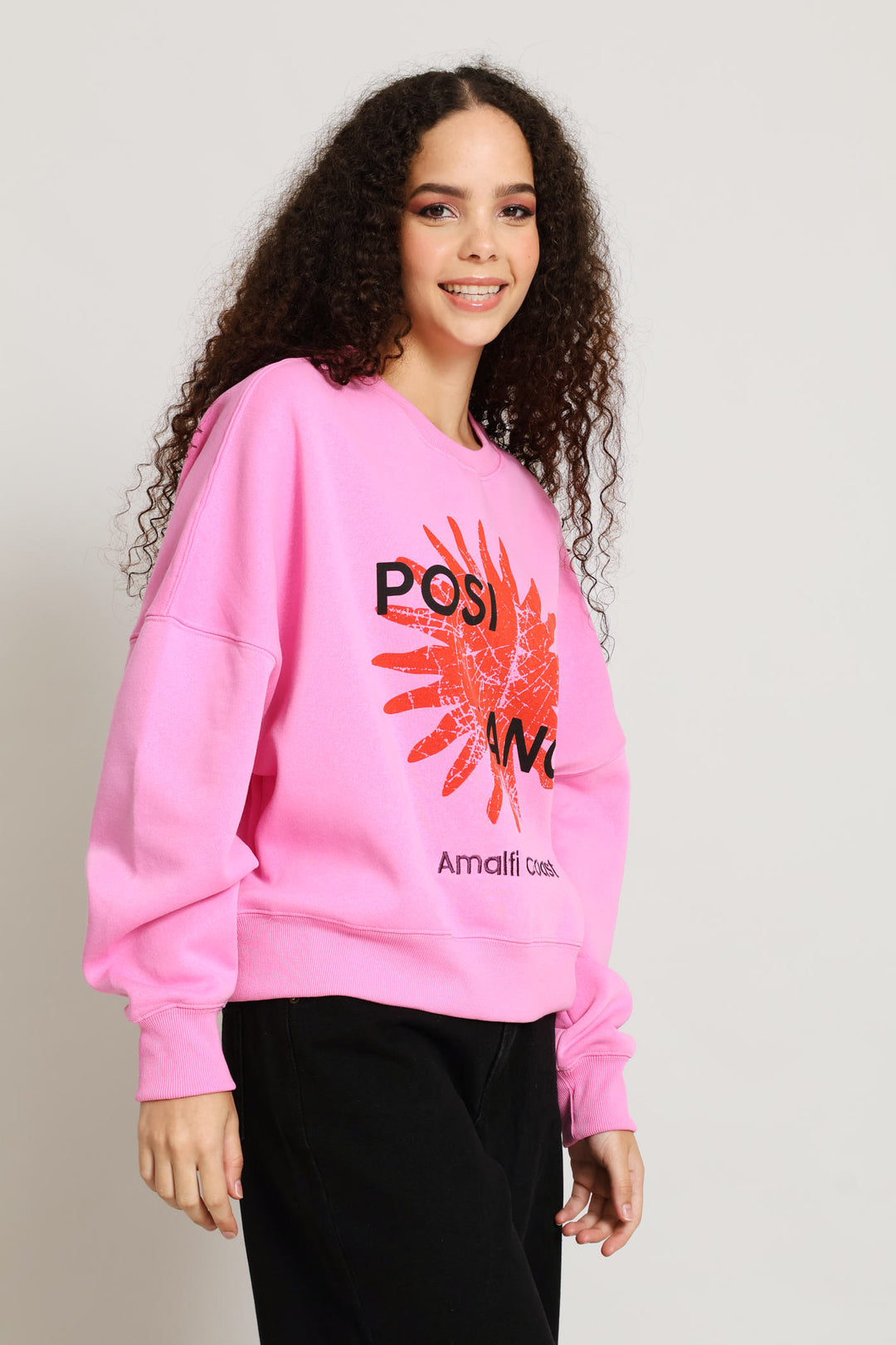 Positano Crew Fleece Pullover - Pink