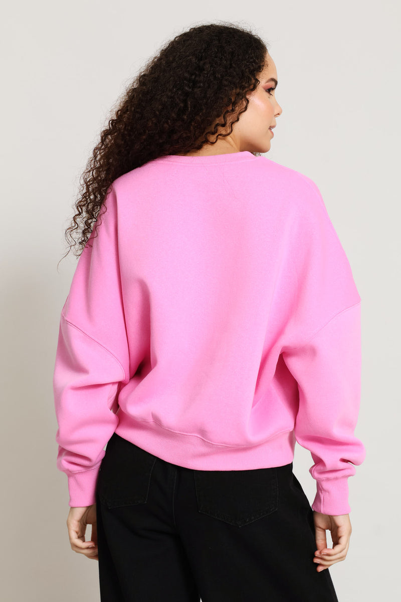 Positano Crew Fleece Pullover - Pink