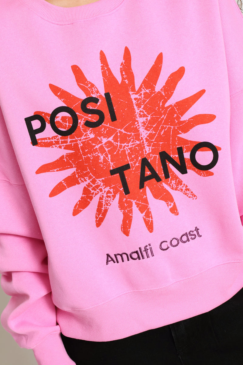 Positano Crew Fleece Pullover - Pink
