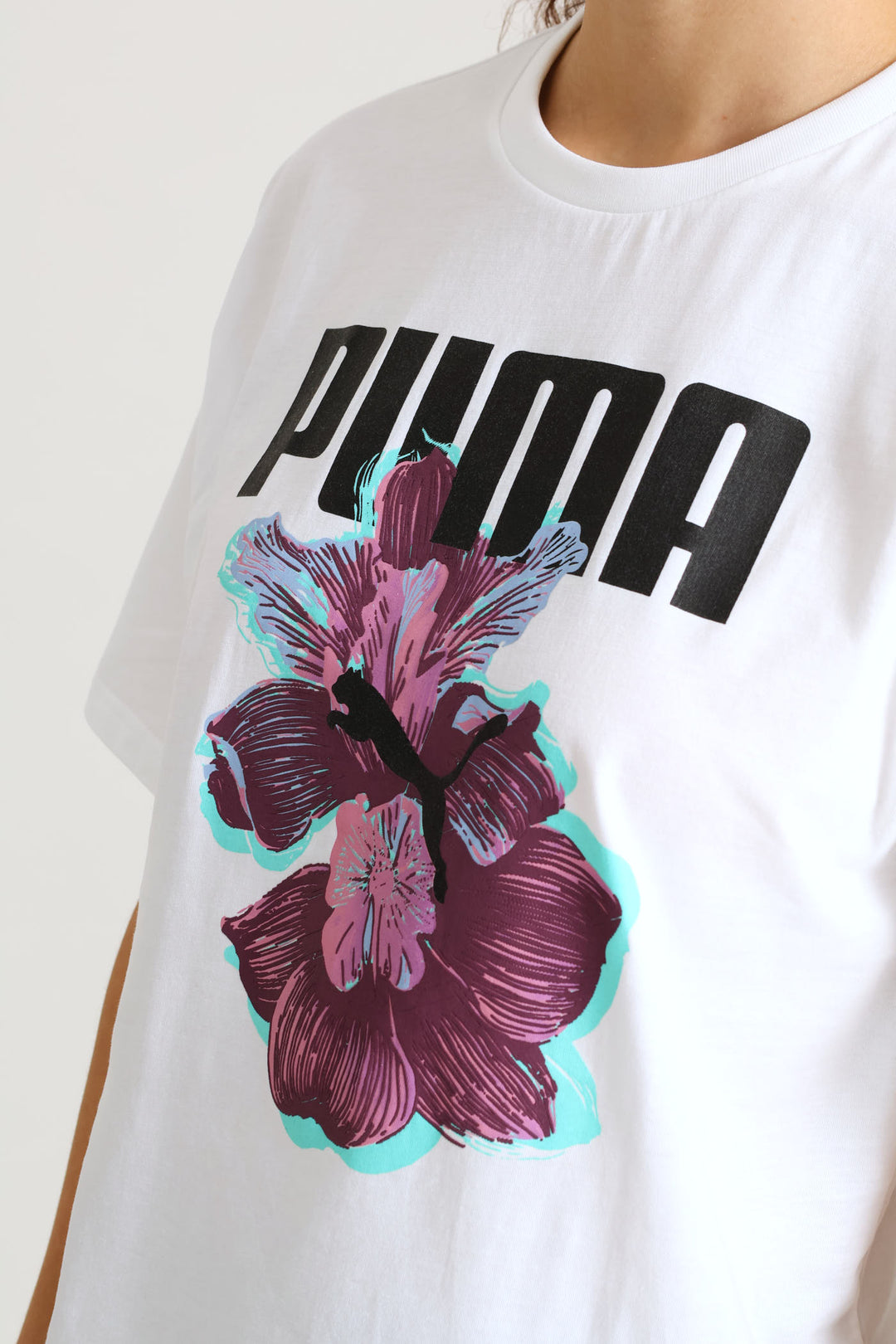 Essential Graphic Print Relaxed Woven Top - White