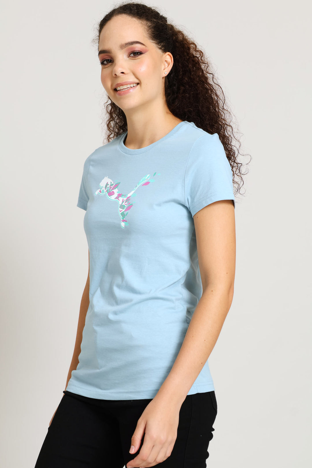 Graphics Floral Cat Tee - Seafoam